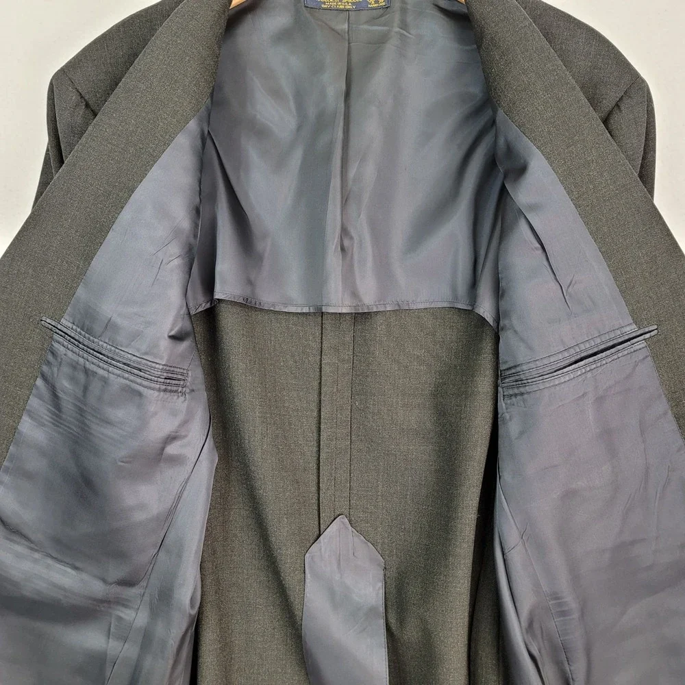 Brooks Brothers Golden Fleece Men's Gray Wool Blazer Jacket USA Size 44L Long